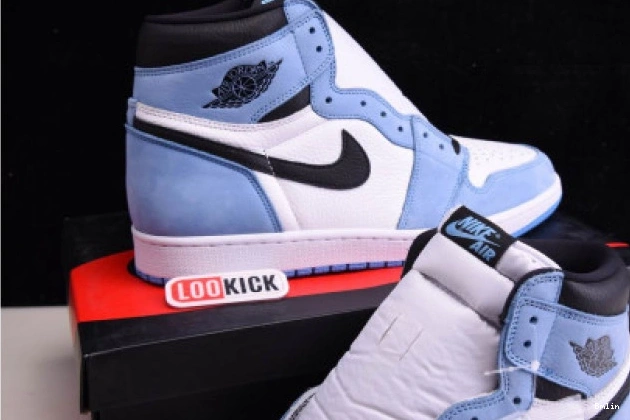 Bmlin RETRO AIR BLACK WHITE 555088-134 BLUE JORDAN UNIVERSITY 1 HIGH 0819